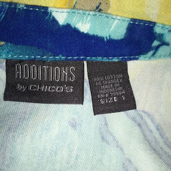 Additions by Chico’s Jacket, Blue and Yellow, Abstract, Size 1 - Picture 6 of 7